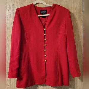 NWOT ALDOLFO NEW YORK Womens Vintage Red Blazer  Sz 10